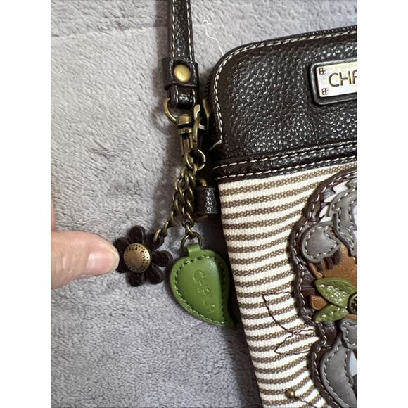 Chala Crossbody Cellphone Purse Handbag Brown Koala Flower Leaf Charm Adjustable - Picture 3 of 9